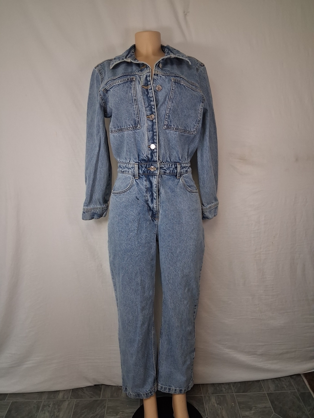 Zara Light Blue Denim Women’s Overalls Jumpsuit